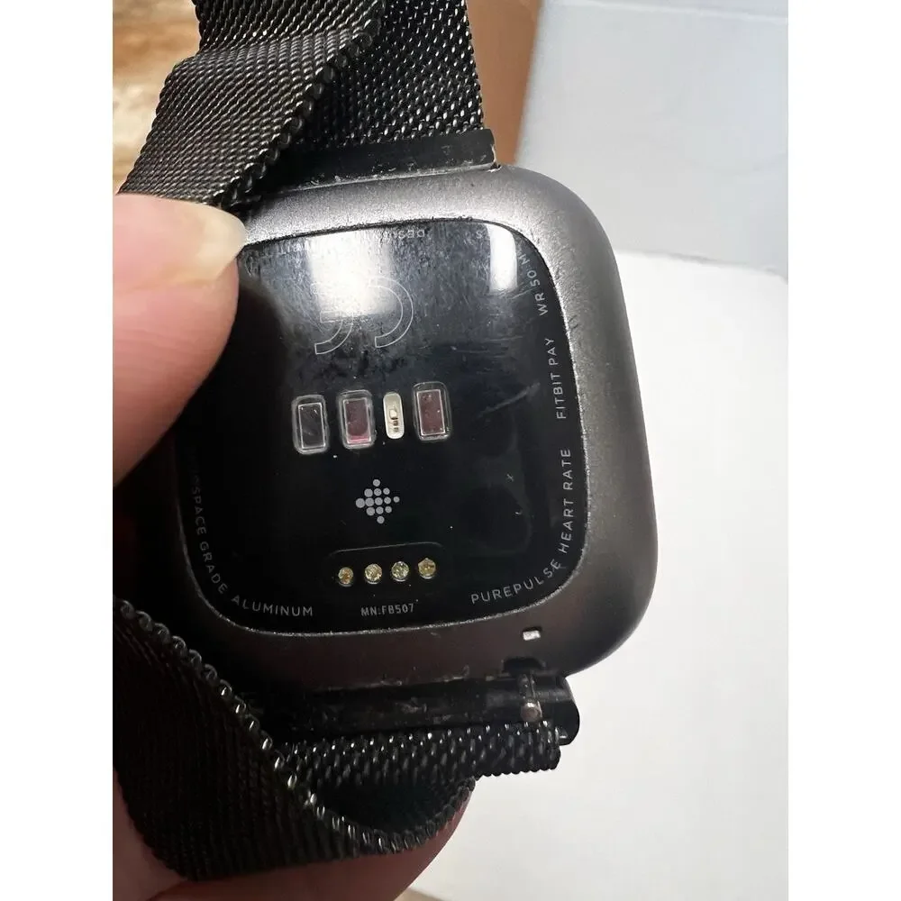 Fitbit Versa 2 Fitness Smart Watch Activity Tracker Black Mesh Band